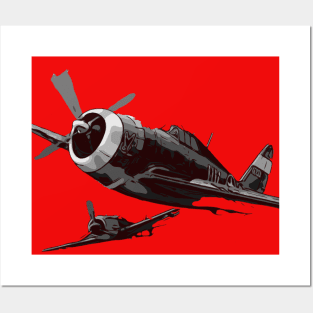 P-47 Thunderbolt Luftkampf Warbird Warplane Aircraft Posters and Art